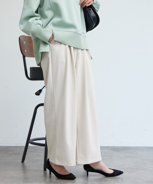 Chez toi(シェトワ)の「ポイントステッチ起毛ワイドパンツ(その他パンツ・レディース・グレー/ブラック/アイボリー・FREE)」の2枚目の写真