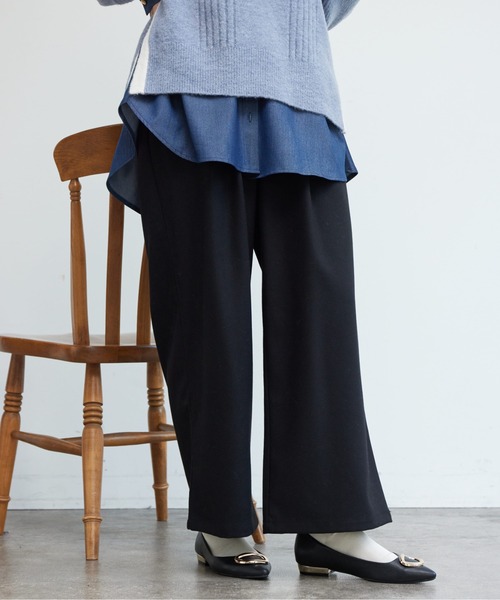 Chez toi(シェトワ)の「ポイントステッチ起毛ワイドパンツ(その他パンツ・レディース・グレー/ブラック/アイボリー・FREE)」の12枚目の写真