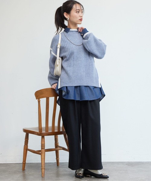 Chez toi(シェトワ)の「ポイントステッチ起毛ワイドパンツ(その他パンツ・レディース・グレー/ブラック/アイボリー・FREE)」の10枚目の写真