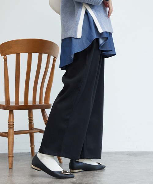 Chez toi(シェトワ)の「ポイントステッチ起毛ワイドパンツ(その他パンツ・レディース・グレー/ブラック/アイボリー・FREE)」の14枚目の写真