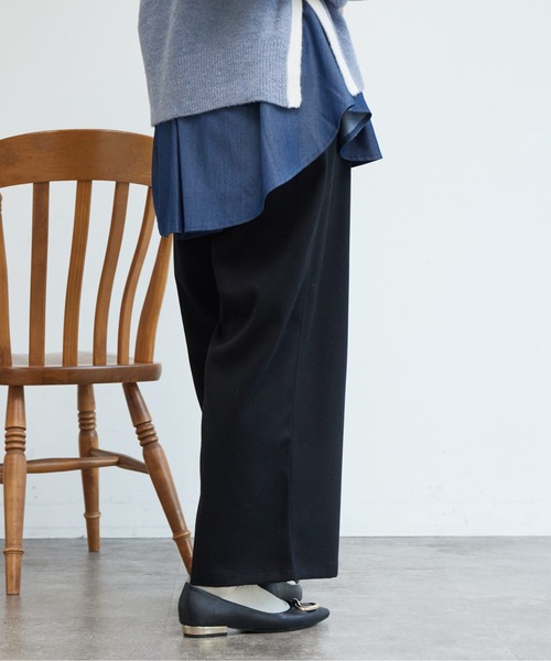 Chez toi(シェトワ)の「ポイントステッチ起毛ワイドパンツ(その他パンツ・レディース・グレー/ブラック/アイボリー・FREE)」の15枚目の写真