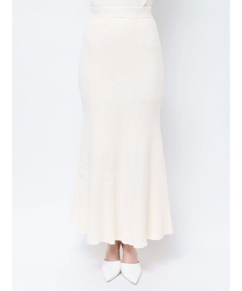 GYDA(ジェイダ)の「BITケーブルマーメイドニットスカート(スカート・レディース・アイボリー/ブラック・FREE)」の10枚目の写真