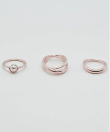 GOLDY（ゴールディ）の「【GOLDY】3PCS パール & メタル セットリング / 5221204 CS-2311（リング）」