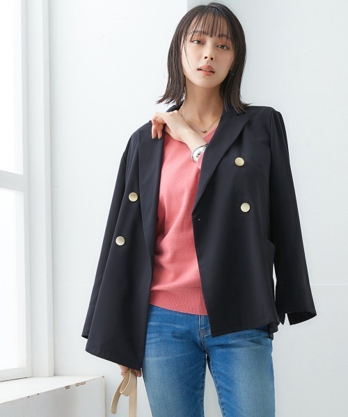nissen(ニッセン)の「ダブルブレストジャケット(テーラードジャケット・レディース・ネイビー/ベージュ・S/M/L/LL)」の2枚目の写真