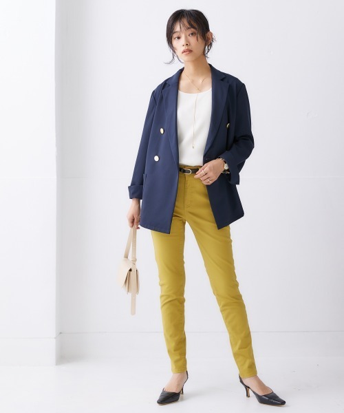 nissen(ニッセン)の「ダブルブレストジャケット(テーラードジャケット・レディース・ネイビー/ベージュ・S/M/L/LL)」の17枚目の写真