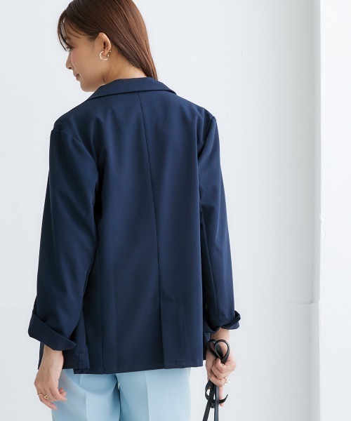 nissen(ニッセン)の「ダブルブレストジャケット(テーラードジャケット・レディース・ネイビー/ベージュ・S/M/L/LL)」の9枚目の写真
