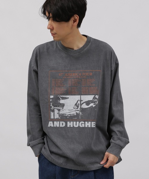 LAKOLE(ラコレ)の「ピグメントバンドロンT / 996743(Tシャツ/カットソー・メンズ・チャコールグレー/ブルー/ピンク・MEDIUM/LARGE/X-LARGE)」の2枚目の写真