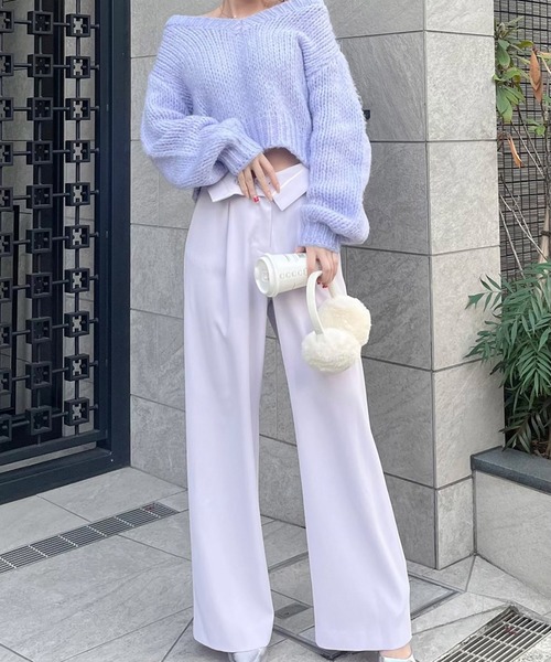 ROYAL PARTY（ロイヤルパーティー）の「フワフワカラーニットトップス（ニット/セーター・レディース・イエロー/ピンク/パープル/オフホワイト・FREE）」の16枚目の写真