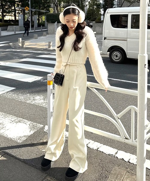 ROYAL PARTY（ロイヤルパーティー）の「フワフワカラーニットトップス（ニット/セーター・レディース・イエロー/ピンク/パープル/オフホワイト・FREE）」の22枚目の写真