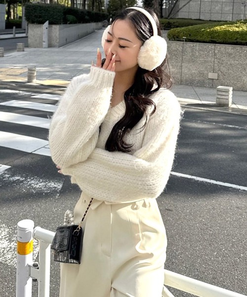 ROYAL PARTY（ロイヤルパーティー）の「フワフワカラーニットトップス（ニット/セーター・レディース・イエロー/ピンク/パープル/オフホワイト・FREE）」の21枚目の写真