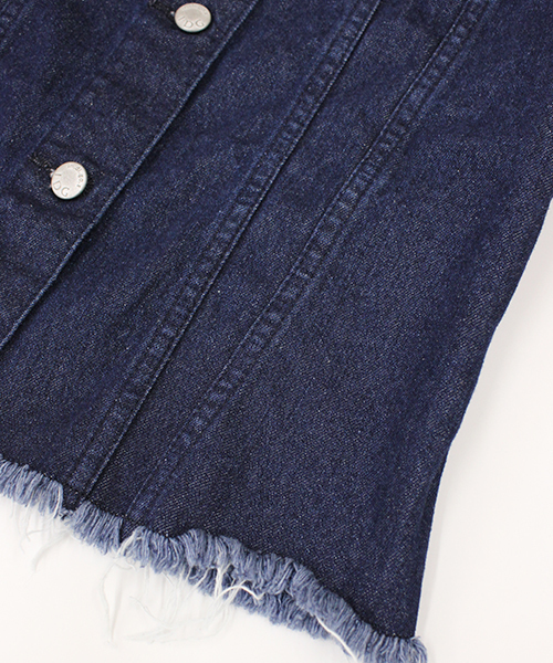 CIAOPANIC（チャオパニック）の「【Ciaopanic】　裾断ち切りＧジャン（デニムジャケット・レディース・ブルー/インディゴブルー・FREE）」の11枚目の写真