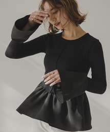 rectangle | フレアスリーブペプラムカットソー(Tシャツ/カットソー)