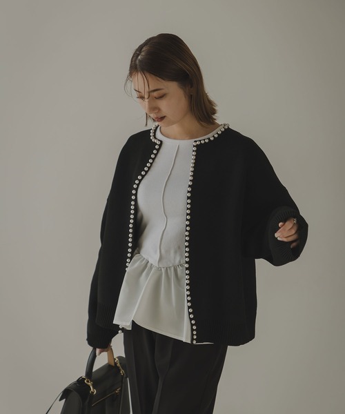 rectangle（レクタングル）の「フレアスリーブペプラムカットソー（Tシャツ/カットソー・レディース・オフホワイト/ブラック・FREE）」の11枚目の写真