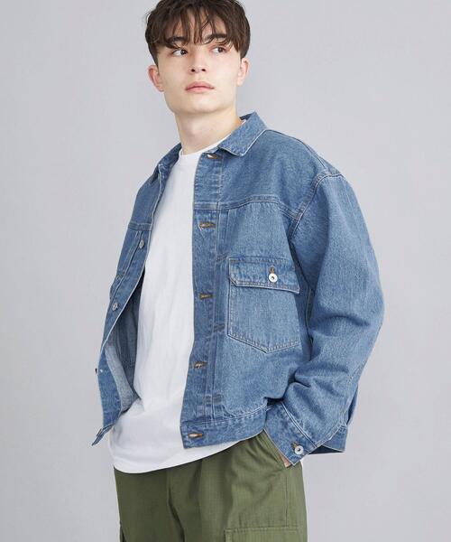 coen(コーエン)の「デニムトラッカージャケット/Gジャン(セットアップ対応)(デニムジャケット・メンズ・オフホワイト/ネイビー/コバルトブルー・M/L)」の3枚目の写真