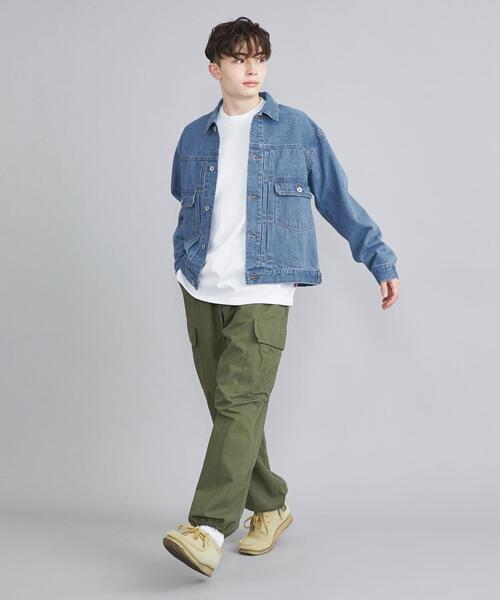 coen(コーエン)の「デニムトラッカージャケット/Gジャン(セットアップ対応)(デニムジャケット・メンズ・オフホワイト/ネイビー/コバルトブルー・M/L)」の5枚目の写真