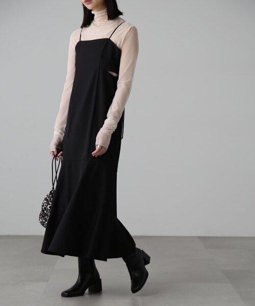 FREE'S MART（フリーズマート）の「サイドカットマーメイドキャミワンピース（ワンピース・レディース・グリーン系その他/ブラック/ブラック系その他・SMALL/MEDIUM）」の5枚目の写真