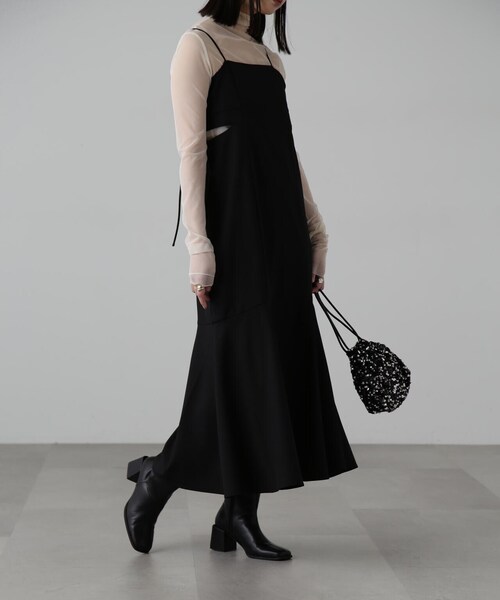 FREE'S MART（フリーズマート）の「サイドカットマーメイドキャミワンピース（ワンピース・レディース・グリーン系その他/ブラック/ブラック系その他・SMALL/MEDIUM）」の6枚目の写真