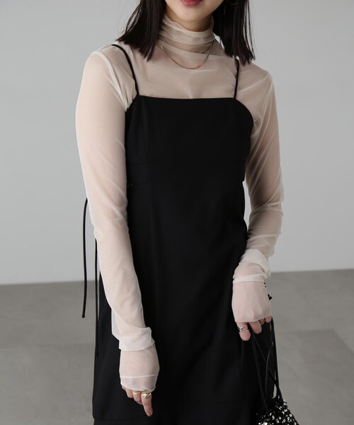 FREE'S MART（フリーズマート）の「サイドカットマーメイドキャミワンピース（ワンピース・レディース・グリーン系その他/ブラック/ブラック系その他・SMALL/MEDIUM）」の8枚目の写真