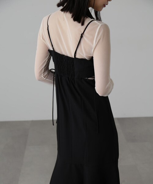 FREE'S MART（フリーズマート）の「サイドカットマーメイドキャミワンピース（ワンピース・レディース・グリーン系その他/ブラック/ブラック系その他・SMALL/MEDIUM）」の9枚目の写真