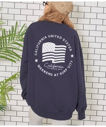 anap mimpi | 国旗 刺繍 プリント 裏毛 スウェット トレーナー(スウェット)