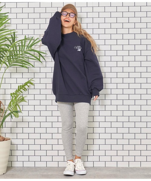 anap mimpi（アナップミンピ）の「国旗 刺繍 プリント 裏毛 スウェット トレーナー（スウェット・レディース・キナリ/ネイビー・FREE）」の12枚目の写真