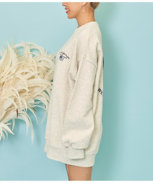 anap mimpi（アナップミンピ）の「国旗 刺繍 プリント 裏毛 スウェット トレーナー（スウェット・レディース・キナリ/ネイビー・FREE）」の18枚目の写真