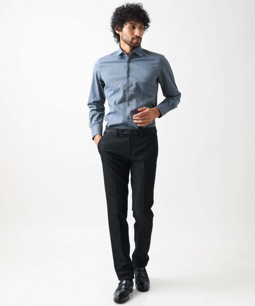 MICHEL KLEIN HOMME (ミッシェルクランオム)の「《日本製》ストレッチレギュラーカラーシャツ(シャツ/ブラウス・メンズ・ネイビー/グレー/ブルー・MEDIUM/LARGE/X-LARGE)」の11枚目の写真