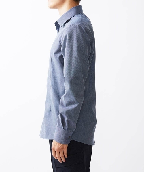MICHEL KLEIN HOMME (ミッシェルクランオム)の「《日本製》ストレッチレギュラーカラーシャツ(シャツ/ブラウス・メンズ・ネイビー/グレー/ブルー・MEDIUM/LARGE/X-LARGE)」の6枚目の写真