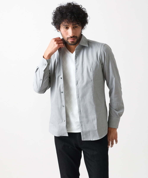 MICHEL KLEIN HOMME (ミッシェルクランオム)の「《日本製》ストレッチレギュラーカラーシャツ(シャツ/ブラウス・メンズ・ネイビー/グレー/ブルー・MEDIUM/LARGE/X-LARGE)」の10枚目の写真