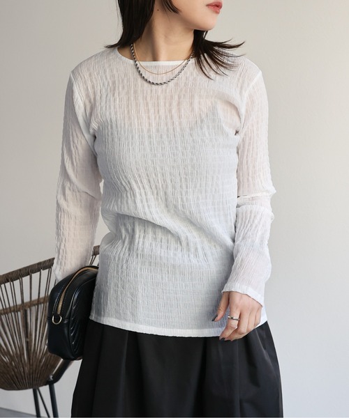 Rib L/S T-SH グレー/アパルトモン L´Appartement Rib L/S T-SH グレー