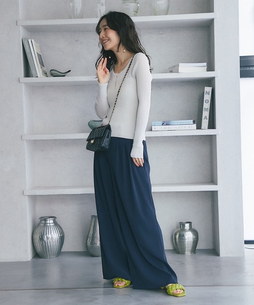 La boutique BonBon（ラブティックボンボン）の「チェーンキルティングシープレザーバッグ（ショルダーバッグ・レディース・ブラック/ホワイト・FREE）」の12枚目の写真