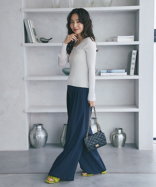 La boutique BonBon（ラブティックボンボン）の「チェーンキルティングシープレザーバッグ（ショルダーバッグ・レディース・ブラック/ホワイト・FREE）」の10枚目の写真