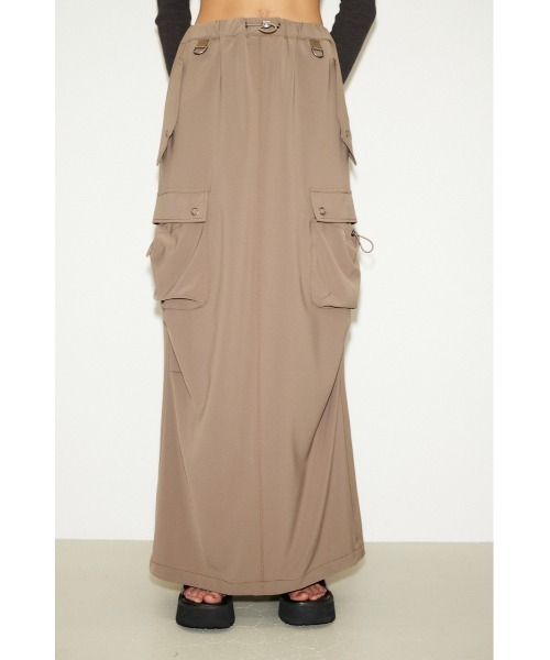 THROW by SLY（スローバイスライ）の「THROW WOVEN CARGO COLUMN SK ウーブン カーゴ コラム スカート（スカート・レディース・ブラック/ライトブラウン・0/1）」の7枚目の写真