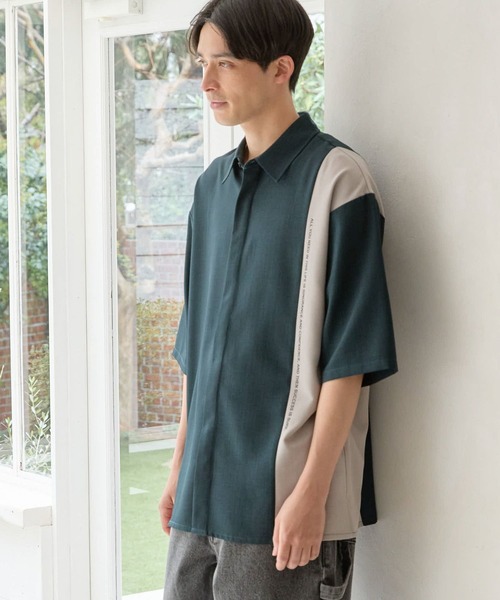 LAKOLE（ラコレ）の「DRYPE切替半袖シャツ / 993506（シャツ/ブラウス・メンズ・ブルー/チャコールグレー/グリーン/ベージュ・X-LARGE/LARGE/MEDIUM/SMALL）」の4枚目の写真