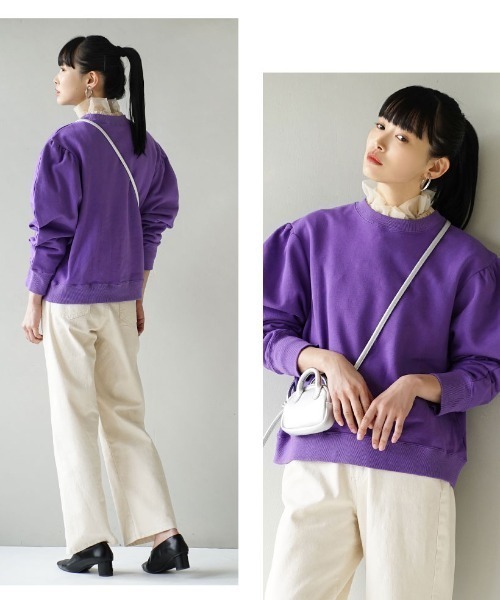 MIMIMEMETE(ミミメメット)の「ジゴライクスリーブ 裏毛プルオーバー(スウェット・レディース・パープル/イエロー/アイボリー/ブラック・M)」の12枚目の写真