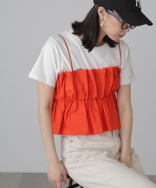 FREE'S MART（フリーズマート）の「◆シャイニーキャミソールビスチェ（シャツ/ブラウス・レディース・ブラック/ホワイト/レッド/ベージュ・FREE）」の18枚目の写真