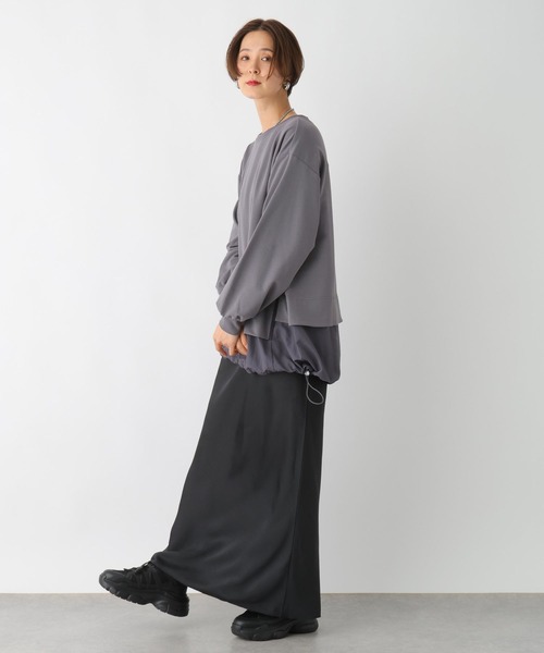 LEPSIM(レプシィム)の「異素材切り替えチュニック 992091(Tシャツ/カットソー・レディース・オフホワイト/チャコールグレー/ベージュ・FREE)」の9枚目の写真