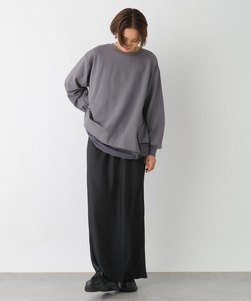 LEPSIM(レプシィム)の「異素材切り替えチュニック 992091(Tシャツ/カットソー・レディース・オフホワイト/チャコールグレー/ベージュ・FREE)」の10枚目の写真