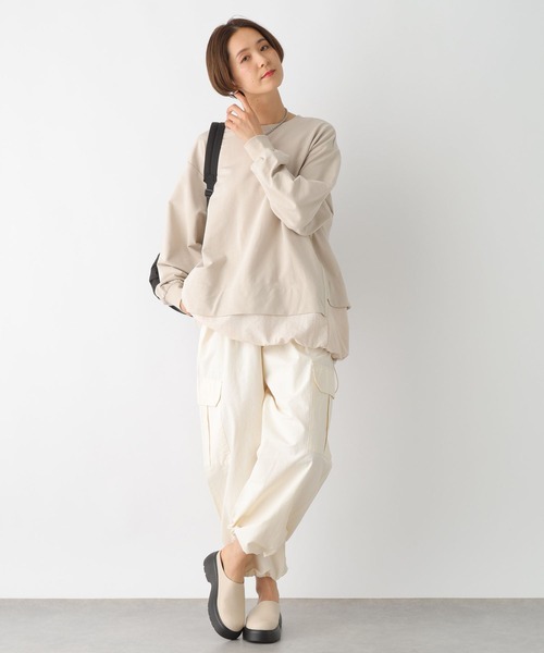 LEPSIM(レプシィム)の「異素材切り替えチュニック 992091(Tシャツ/カットソー・レディース・オフホワイト/チャコールグレー/ベージュ・FREE)」の12枚目の写真