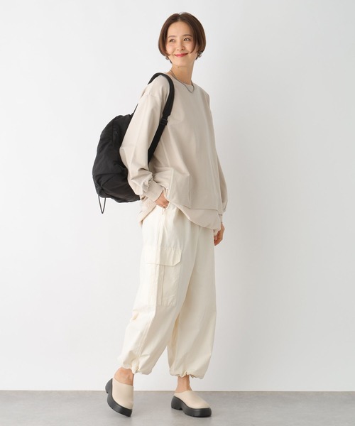 LEPSIM(レプシィム)の「異素材切り替えチュニック 992091(Tシャツ/カットソー・レディース・オフホワイト/チャコールグレー/ベージュ・FREE)」の14枚目の写真