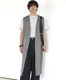 MinoriTY | 【MinoriTY】リバーシブルスウェードロングべスト ジレ メンズ カーディガン オーバーサイズ ノースリーブ ビッグシルエット ルーズフィット 秋服(ベスト)