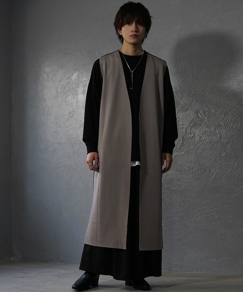 MinoriTY】リバーシブルスウェードロングべスト ジレ メンズ