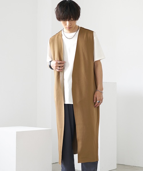MinoriTY(マイノリティ)の「【MinoriTY】リバーシブルスウェードロングべスト ジレ メンズ カーディガン オーバーサイズ ノースリーブ ビッグシルエット ルーズフィット 秋服(ベスト・メンズ・ベージュ/チャコール/ブラック・S/M/L)」の16枚目の写真