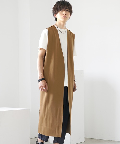 MinoriTY(マイノリティ)の「【MinoriTY】リバーシブルスウェードロングべスト ジレ メンズ カーディガン オーバーサイズ ノースリーブ ビッグシルエット ルーズフィット 秋服(ベスト・メンズ・ベージュ/チャコール/ブラック・S/M/L)」の17枚目の写真