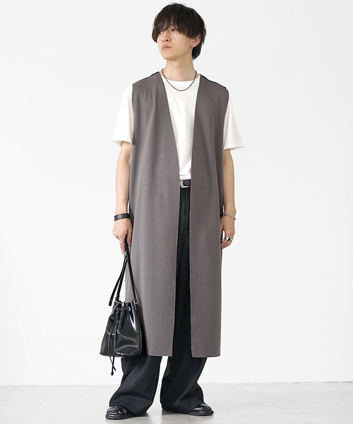 MinoriTY(マイノリティ)の「【MinoriTY】リバーシブルスウェードロングべスト ジレ メンズ カーディガン オーバーサイズ ノースリーブ ビッグシルエット ルーズフィット 秋服(ベスト・メンズ・ベージュ/チャコール/ブラック・S/M/L)」の22枚目の写真