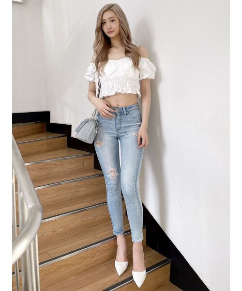 GYDA（ジェイダ）の「Symmetry GYDAチャームオフショルブラウス（シャツ/ブラウス・レディース・オフホワイト/ブラック/レッド/その他1・FREE）」の9枚目の写真