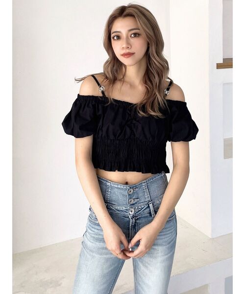 GYDA（ジェイダ）の「Symmetry GYDAチャームオフショルブラウス（シャツ/ブラウス・レディース・オフホワイト/ブラック/レッド/その他1・FREE）」の11枚目の写真