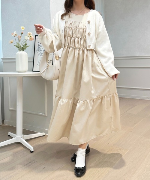 apres jour(アプレジュール)の「ギャザーデザインワンピース【ZOZOTOWN限定アイテム】(ワンピース・レディース・アイボリー/イエロー系その他/ブラウン系その他・フリー/X-LARGE)」の14枚目の写真