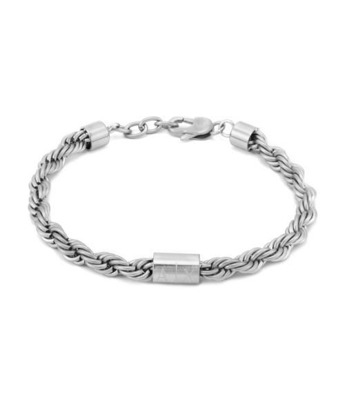 ARMANI EXCHANGE（アルマーニエクスチェンジ）の「アルマーニ・エクスチェンジ アクセサリー メンズ ブレスレット シルバー AXG0123040（ブレスレット・メンズ・Silver・FREE）」の4枚目の写真