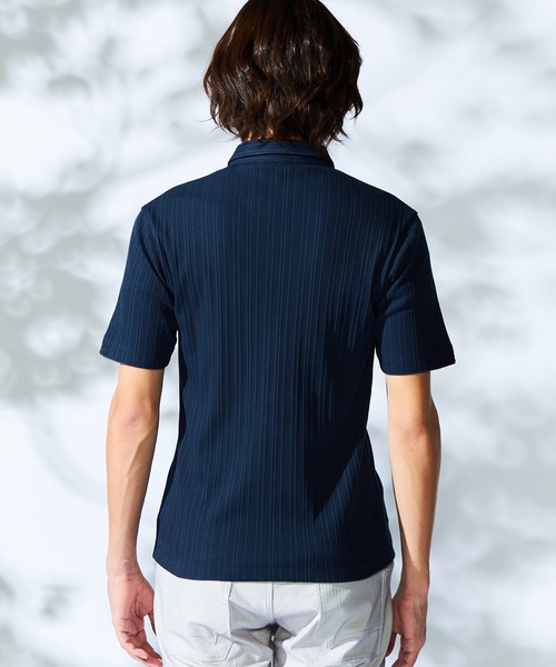 HIDEAWAYS NICOLE（ハイダウェイニコル）の「ランダムテレコショートレギュラーカラーポロシャツ（ポロシャツ・メンズ・ミント/ネイビー/ラベンダー/ホワイト/ブラック/ダークオレンジ・MEDIUM/LARGE/X-LARGE/XX-LARGE）」の13枚目の写真